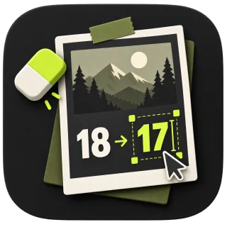 Change visible date text in a photo