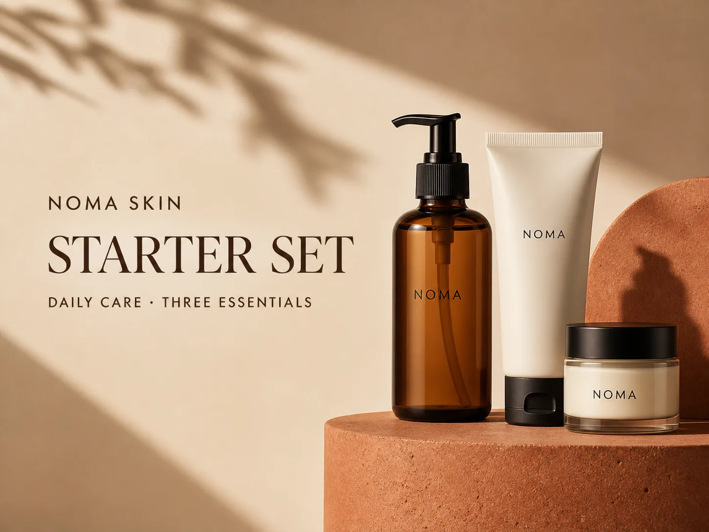 Skincare campaign reading Starter Set before the product text edit